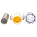Disassembled water filter assembly showing stainless steel mesh screen, plastic T‑housing, and clear bowl with O‑ring; components used on US Jetting units to filter debris and protect high‑pressure pump systems.