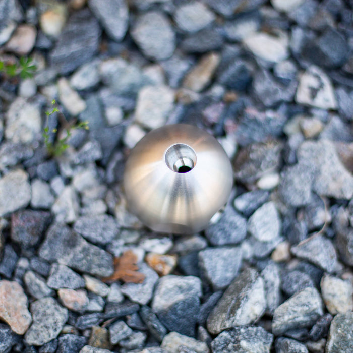Warthog stainless‑steel descaling head for WH Classic sewer jetting nozzles, precision‑machined replacement head designed for 1/2" and 3/4" Warthog tools. Features 105‑degree rear jet pattern with optional plugged front port to maximize descaling and pulling power, removing scale, tuberculation, corrosion, soap, and mineral buildup in sewer and drain lines. Head‑only attachment used to convert standard Warthog nozzles into high‑performance descaling tools.