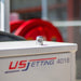 Stainless steel Digger Nozzle for sewer jetting, forward‑jet design with no rear jets to push debris and scale out of small pipes; manually pushed nozzle ideal for short runs under 100 feet during pipe‑lining prep, shown on US Jetting 4018 equipment.